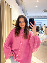 Oversized Strickjacke Pink