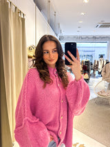 Oversized Strickjacke Pink