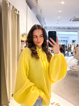 Oversized Strickjacke Gelb