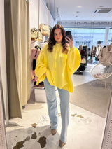 Oversized Strickjacke Gelb