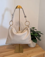 Eckige Schultertasche Beige