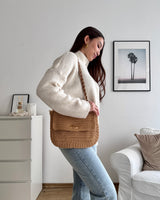 Häkel Schultertasche Camel