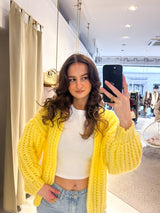 Grobe Strickjacke Gelb