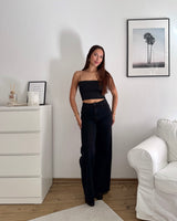 Wide Leg Jeans Schwarz