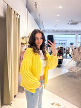 Grobe Strickjacke Gelb