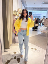 Grobe Strickjacke Gelb