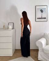 Wide Leg Jeans Schwarz