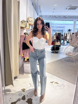 Body mit Rückenausschnitt Weiß