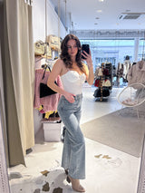 Body mit Rückenausschnitt Weiß