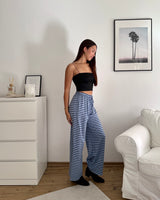 Stoffhose gestreift Blau/Hellblau