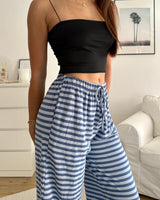 Stoffhose gestreift Blau/Hellblau