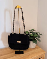 Häkel Schultertasche Schwarz