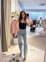 Body mit Rückenausschnitt Schwarz