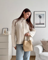 Beuteltasche Beige