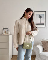 Clutch Bag mit Holzverschluss Hellgrün