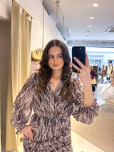 Kleid mit Schlangenmuster Braun