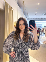 Kleid mit Schlangenmuster Schwarz