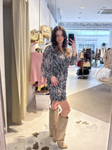 Kleid mit Schlangenmuster Schwarz