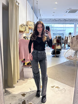 Wide Leg Jeans Classic Dunkelgrau