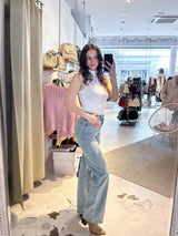 Wide Leg Jeans Classic Hellblau