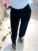 Anzugshose mit Bundfalten Schwarz