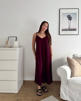 Viskosekleid Weinrot