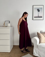 Viskosekleid Weinrot