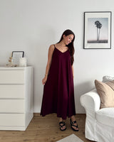 Viskosekleid Weinrot