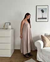 Viskosekleid Taupe