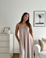 Viskosekleid Taupe