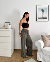 Weite Viskosehose Olive