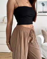 Feine Plissee Hose Camel