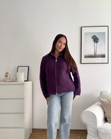 Strickjacke mit Zipper Lila