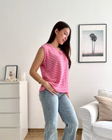 Gestreiftes Strick Top Pink/Rosa