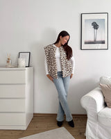 Steppweste mit Leomuster Beige/Hellbraun