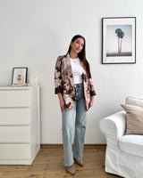 Blazer Basic mit Blumenmuster Braun