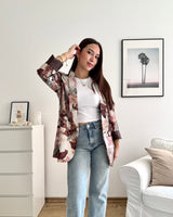 Blazer Basic mit Blumenmuster Braun