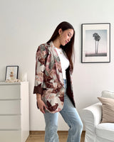 Blazer Basic mit Blumenmuster Braun