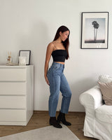 Mom Jeans Cut Blau