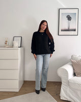 Oversized Strickpullover Schwarz