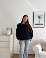 Oversized Strickpullover Schwarz