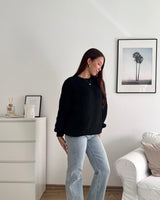 Oversized Strickpullover Schwarz