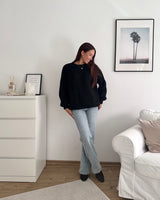 Oversized Strickpullover Schwarz