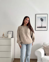 Oversized Strickpullover Taupe