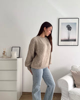 Oversized Strickpullover Taupe