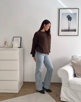 Oversized Strickpullover Braun