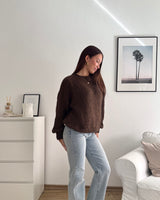 Oversized Strickpullover Braun