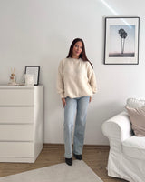 Oversized Strickpullover Beige