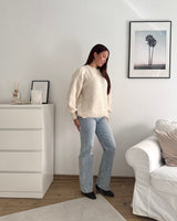 Oversized Strickpullover Beige