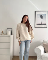 Oversized Strickpullover Beige